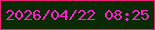文字の大きさ：1、枠の色：e82373、背景の色：0a2b02、文字の色：fc21d1 無料ブログパーツのブログ時計