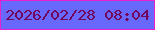文字の大きさ：4、枠の色：e823cd、背景の色：6868fd、文字の色：72065c 無料ブログパーツのブログ時計