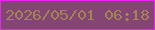 文字の大きさ：2、枠の色：e825ea、背景の色：854574、文字の色：a28652 無料ブログパーツのブログ時計