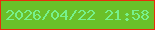 文字の大きさ：2、枠の色：e82d0c、背景の色：6ac029、文字の色：77f08c 無料ブログパーツのブログ時計