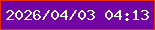 文字の大きさ：4、枠の色：e82e03、背景の色：7204a4、文字の色：e5fdd7 無料ブログパーツのブログ時計