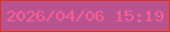 文字の大きさ：4、枠の色：e82e15、背景の色：b7548f、文字の色：fb5e93 無料ブログパーツのブログ時計