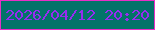 文字の大きさ：4、枠の色：e82ec7、背景の色：037369、文字の色：962cf0 無料ブログパーツのブログ時計