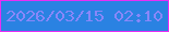 文字の大きさ：5、枠の色：e82ef5、背景の色：2a82e2、文字の色：8887f9 無料ブログパーツのブログ時計