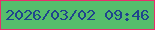 文字の大きさ：2、枠の色：e82f6d、背景の色：56be6c、文字の色：1f458d 無料ブログパーツのブログ時計