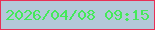 文字の大きさ：5、枠の色：e83056、背景の色：b4c8d9、文字の色：44e95a 無料ブログパーツのブログ時計