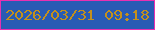 文字の大きさ：1、枠の色：e830b1、背景の色：285bb4、文字の色：c3901c 無料ブログパーツのブログ時計