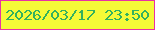 文字の大きさ：3、枠の色：e831a5、背景の色：f5fa37、文字の色：33b15e 無料ブログパーツのブログ時計