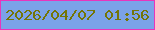 文字の大きさ：4、枠の色：e834bc、背景の色：7ba2e8、文字の色：747506 無料ブログパーツのブログ時計