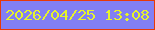 文字の大きさ：4、枠の色：e83908、背景の色：827ff4、文字の色：e6f32c 無料ブログパーツのブログ時計