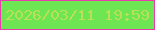 文字の大きさ：1、枠の色：e83bae、背景の色：6ee553、文字の色：bae055 無料ブログパーツのブログ時計