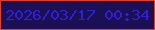 文字の大きさ：2、枠の色：e83c25、背景の色：1b1053、文字の色：301edb 無料ブログパーツのブログ時計