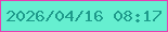 文字の大きさ：2、枠の色：e83db2、背景の色：66efd0、文字の色：1e9b8b 無料ブログパーツのブログ時計