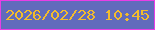文字の大きさ：3、枠の色：e83ee6、背景の色：616bbc、文字の色：f3bc2c 無料ブログパーツのブログ時計