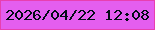 文字の大きさ：2、枠の色：e83fb0、背景の色：e45eef、文字の色：030c16 無料ブログパーツのブログ時計