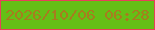 文字の大きさ：3、枠の色：e84059、背景の色：65bf16、文字の色：a77c1e 無料ブログパーツのブログ時計