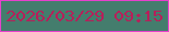 文字の大きさ：1、枠の色：e840cd、背景の色：447d6d、文字の色：b71f5a 無料ブログパーツのブログ時計