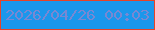 文字の大きさ：5、枠の色：e84327、背景の色：1b97eb、文字の色：7888d3 無料ブログパーツのブログ時計