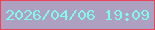 文字の大きさ：4、枠の色：e84658、背景の色：aea0c0、文字の色：83f8ed 無料ブログパーツのブログ時計