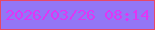 文字の大きさ：5、枠の色：e84866、背景の色：9376f6、文字の色：df36f4 無料ブログパーツのブログ時計