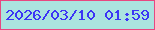 文字の大きさ：1、枠の色：e84881、背景の色：abe4df、文字の色：3d35f5 無料ブログパーツのブログ時計
