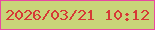 文字の大きさ：3、枠の色：e848a2、背景の色：c9d479、文字の色：d63a36 無料ブログパーツのブログ時計