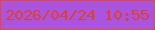 文字の大きさ：4、枠の色：e8492d、背景の色：aa55e2、文字の色：e04126 無料ブログパーツのブログ時計
