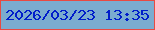 文字の大きさ：3、枠の色：e84a42、背景の色：7baccf、文字の色：001dca 無料ブログパーツのブログ時計