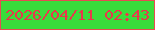 文字の大きさ：4、枠の色：e84b52、背景の色：3adc3b、文字の色：e9374b 無料ブログパーツのブログ時計