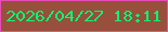 文字の大きさ：3、枠の色：e84bb6、背景の色：984f3c、文字の色：01fc75 無料ブログパーツのブログ時計