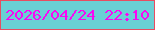 文字の大きさ：1、枠の色：e84d61、背景の色：6ad0d4、文字の色：f808f3 無料ブログパーツのブログ時計