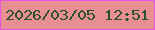 文字の大きさ：3、枠の色：e851ea、背景の色：e89091、文字の色：2d5035 無料ブログパーツのブログ時計
