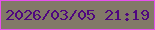 文字の大きさ：4、枠の色：e851ee、背景の色：827968、文字の色：4f067f 無料ブログパーツのブログ時計