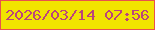 文字の大きさ：2、枠の色：e8524d、背景の色：f1e400、文字の色：bb457b 無料ブログパーツのブログ時計