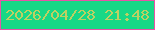 文字の大きさ：1、枠の色：e853a7、背景の色：17d886、文字の色：bed062 無料ブログパーツのブログ時計