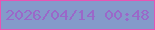 文字の大きさ：3、枠の色：e854b3、背景の色：849aca、文字の色：9a68c9 無料ブログパーツのブログ時計