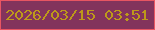文字の大きさ：4、枠の色：e85562、背景の色：83335c、文字の色：bd991a 無料ブログパーツのブログ時計