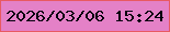 文字の大きさ：5、枠の色：e85a62、背景の色：e481c7、文字の色：03000e 無料ブログパーツのブログ時計