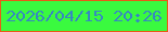 文字の大きさ：4、枠の色：e85b18、背景の色：3afa3f、文字の色：3689c0 無料ブログパーツのブログ時計