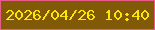 文字の大きさ：1、枠の色：e85c88、背景の色：815a08、文字の色：ffe502 無料ブログパーツのブログ時計