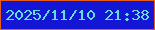 文字の大きさ：3、枠の色：e85d1e、背景の色：1316d5、文字の色：62dfdf 無料ブログパーツのブログ時計