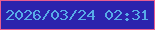 文字の大きさ：3、枠の色：e85d90、背景の色：2b23ad、文字の色：58aae7 無料ブログパーツのブログ時計