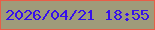 文字の大きさ：4、枠の色：e85e48、背景の色：9f9b7a、文字の色：3610ec 無料ブログパーツのブログ時計