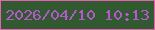 文字の大きさ：4、枠の色：e860b1、背景の色：315a31、文字の色：b757cd 無料ブログパーツのブログ時計