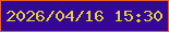 文字の大きさ：3、枠の色：e86122、背景の色：340794、文字の色：e3cf3b 無料ブログパーツのブログ時計