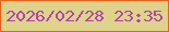 文字の大きさ：3、枠の色：e8621b、背景の色：dfd28a、文字の色：ae44aa 無料ブログパーツのブログ時計