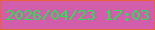 文字の大きさ：1、枠の色：e8633c、背景の色：d25eab、文字の色：25e253 無料ブログパーツのブログ時計
