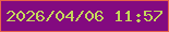 文字の大きさ：3、枠の色：e8634a、背景の色：830a80、文字の色：c5d75b 無料ブログパーツのブログ時計