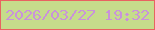 文字の大きさ：1、枠の色：e86361、背景の色：c6dc8b、文字の色：c992da 無料ブログパーツのブログ時計