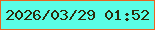 文字の大きさ：1、枠の色：e86420、背景の色：5afde6、文字の色：2e2c0d 無料ブログパーツのブログ時計